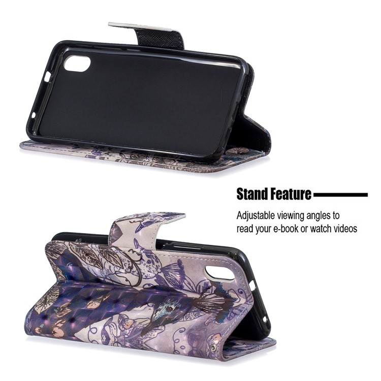 Pattern Printing Light Spot Decor Leather Wallet Stand Case for Xiaomi Redmi 7A - Peacock-5