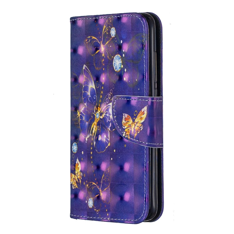 Pattern Printing Light Spot Decor Leather Wallet Stand Case for Xiaomi Redmi 7A - Vivid Butterfly-2