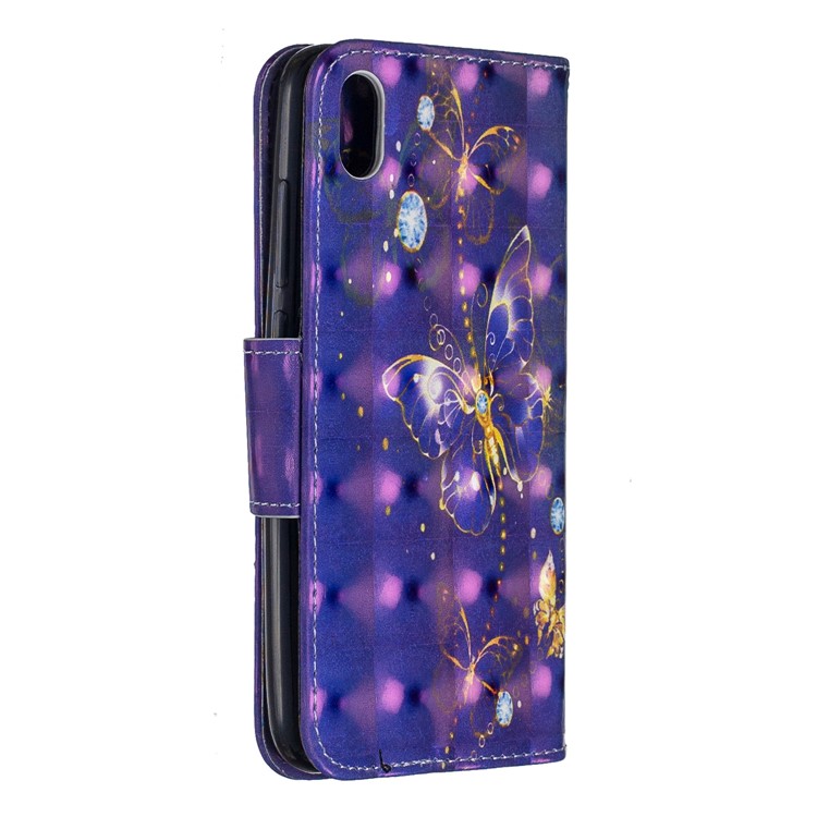 Pattern Printing Light Spot Decor Leather Wallet Stand Case for Xiaomi Redmi 7A - Vivid Butterfly-3