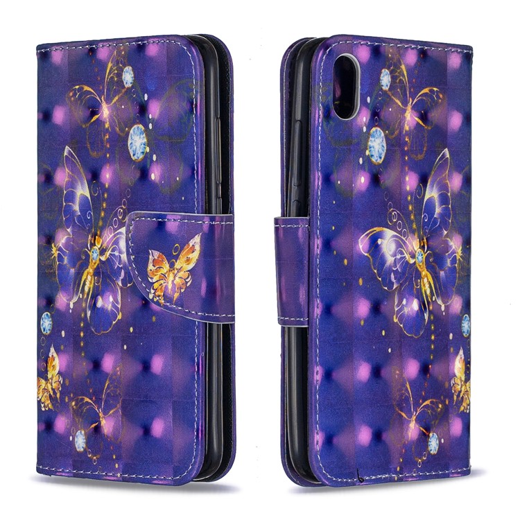 Pattern Printing Light Spot Decor Leather Wallet Stand Case for Xiaomi Redmi 7A - Vivid Butterfly-4