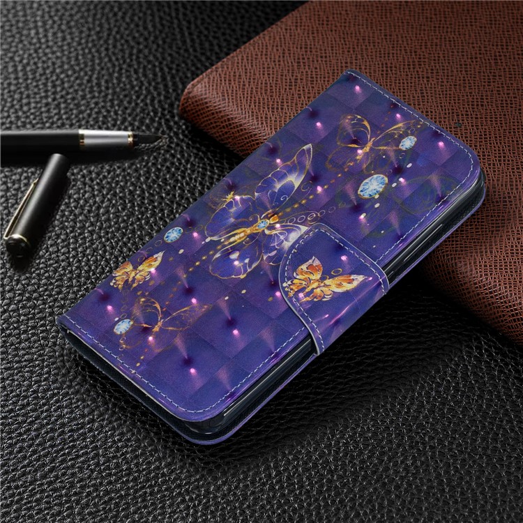 Pattern Printing Light Spot Decor Leather Wallet Stand Case for Xiaomi Redmi 7A - Vivid Butterfly-7