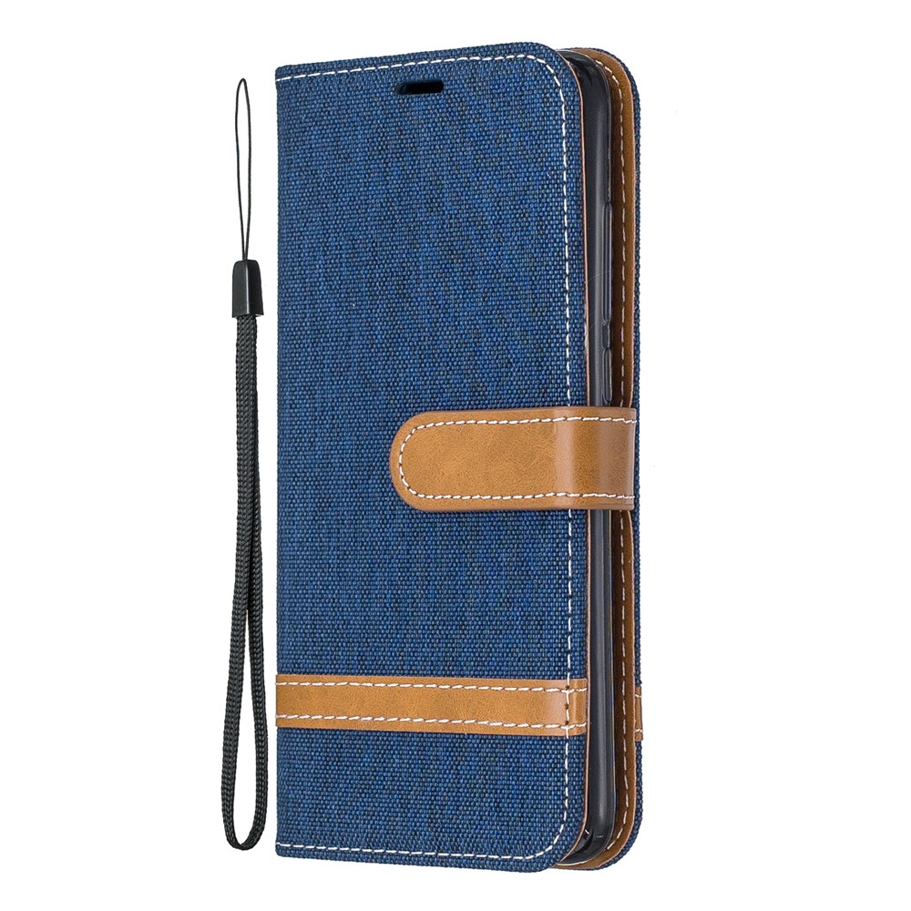 Assorted Color Jeans Cloth Leather Wallet Case for Xiaomi Redmi 7A - Dark Blue-2