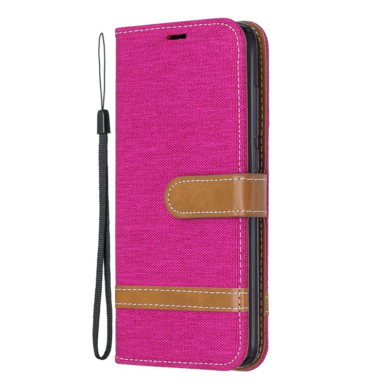 Assorted Color Jeans Cloth Leather Wallet Case for Xiaomi Redmi 7A - Rose-2