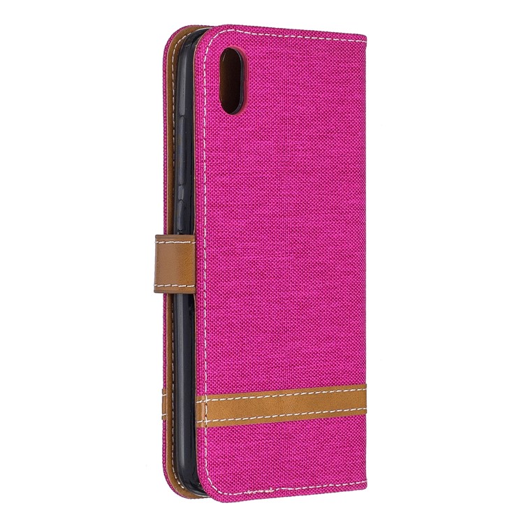 Assorted Color Jeans Cloth Leather Wallet Case for Xiaomi Redmi 7A - Rose-3