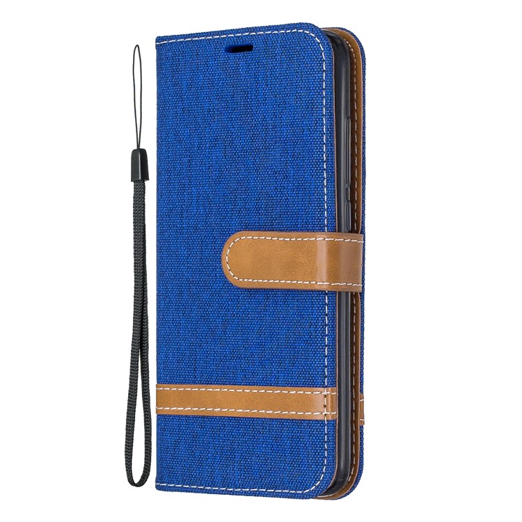Assorted Color Jeans Cloth Leather Wallet Case for Xiaomi Redmi 7A - Baby Blue-2