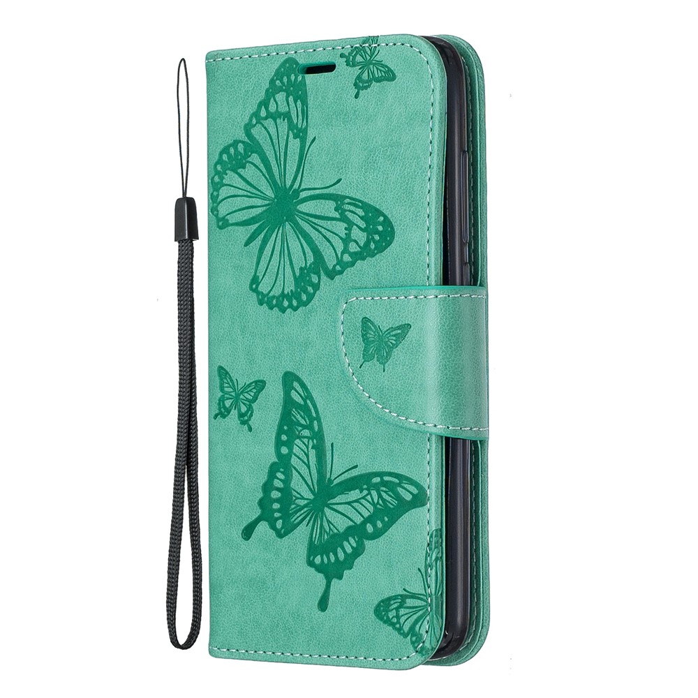 Imprint Butterfly Wallet Stand PU Leather Phone Case for Xiaomi Redmi 7A - Green-2