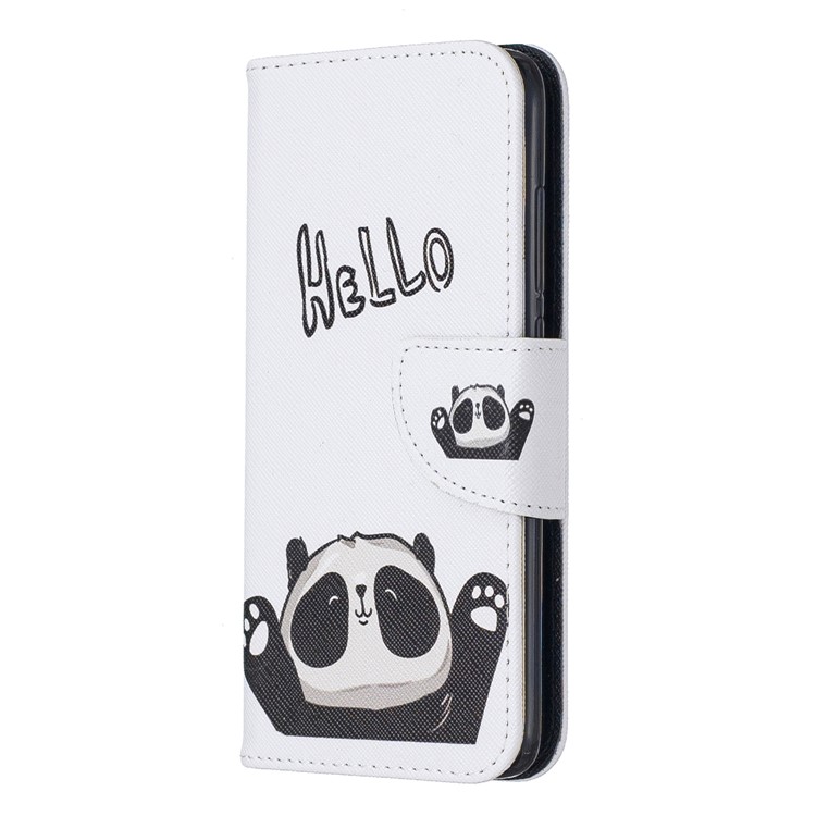 Motif Imprimerie en Cuir Porte-support Pour Xiaomi Redmi 7a - Panda Mignon