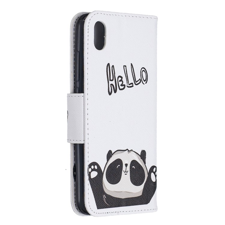 Padrão Printing Leather Stand Stand Caso Para Xiaomi Redmi 7a - Panda Fofa