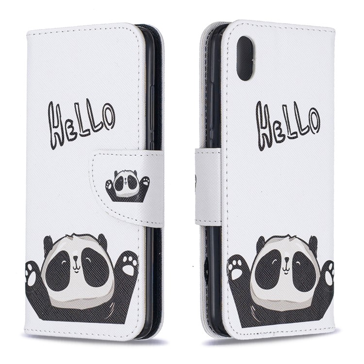 Pattern Printing Leather Wallet Stand Case for Xiaomi Redmi 7A - Cute Panda-4