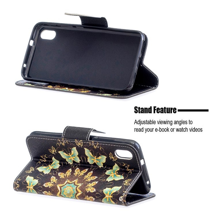 Pattern Printing Leather Wallet Stand Case for Xiaomi Redmi 7A - Colorized Butterfly-5