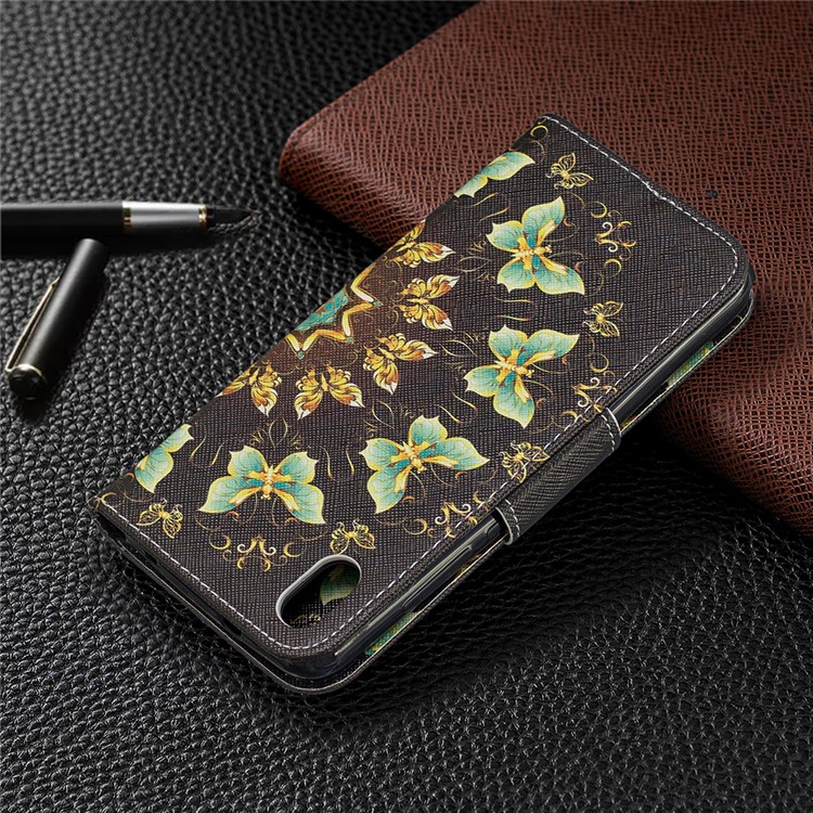 Pattern Printing Leather Wallet Stand Case for Xiaomi Redmi 7A - Colorized Butterfly-8