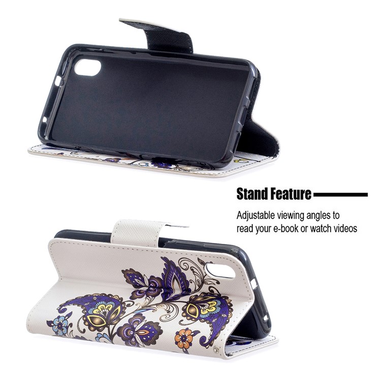 Pattern Printing Leather Wallet Stand Case for Xiaomi Redmi 7A - Butterfly Pattern-5