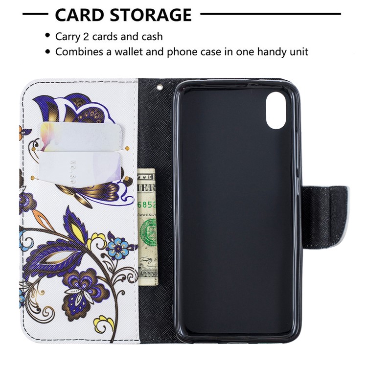 Pattern Printing Leather Wallet Stand Case for Xiaomi Redmi 7A - Butterfly Pattern-6