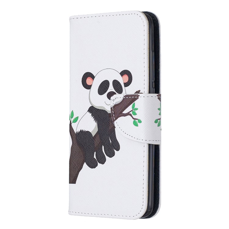 Pattern Printing Leather Wallet Stand Case for Xiaomi Redmi 7A - Panda Climbing Tree-2
