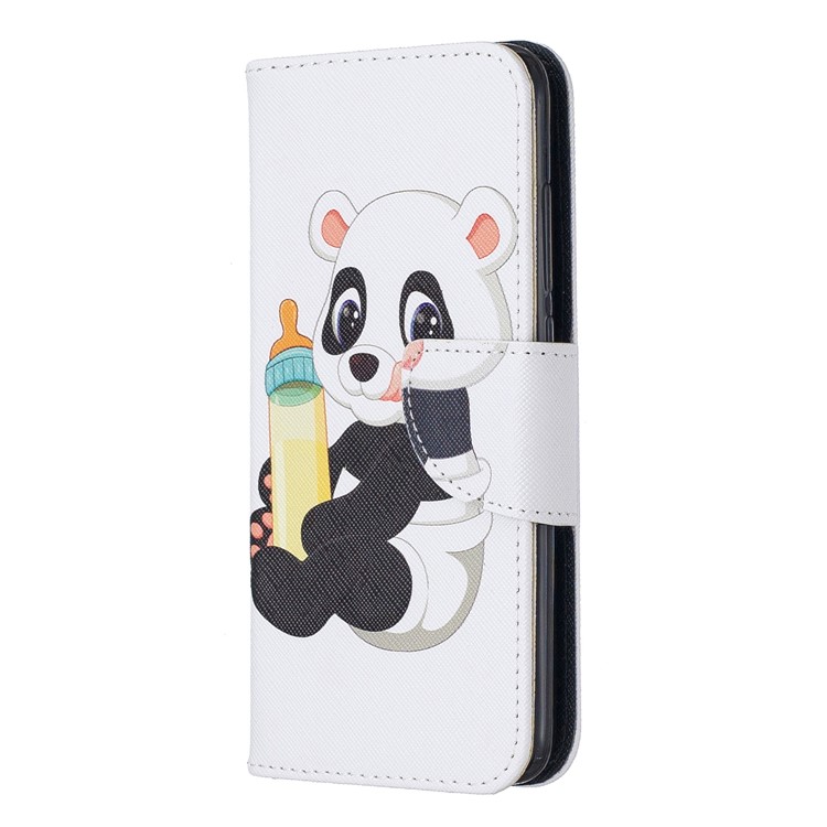 Pattern Printing Leather Wallet Stand Case for Xiaomi Redmi 7A - Panda Holding a Bottle-2