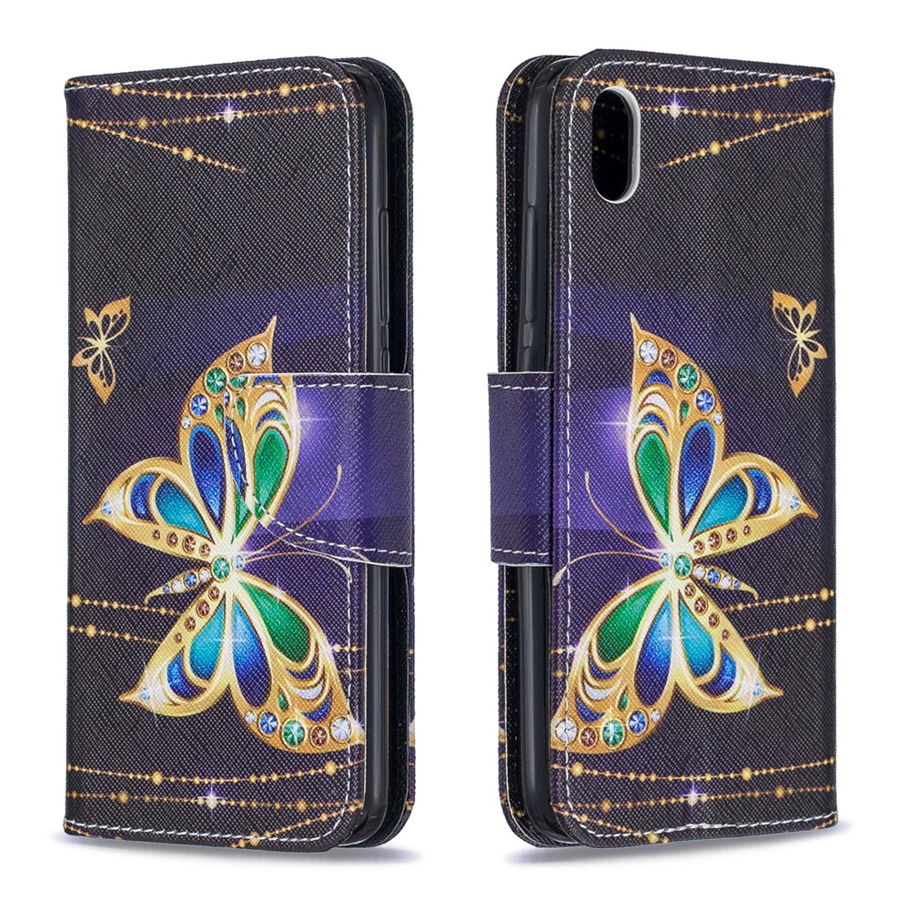 Pattern Printing Leather Wallet Case for Xiaomi Redmi 7A - Colorized Butterfly-4