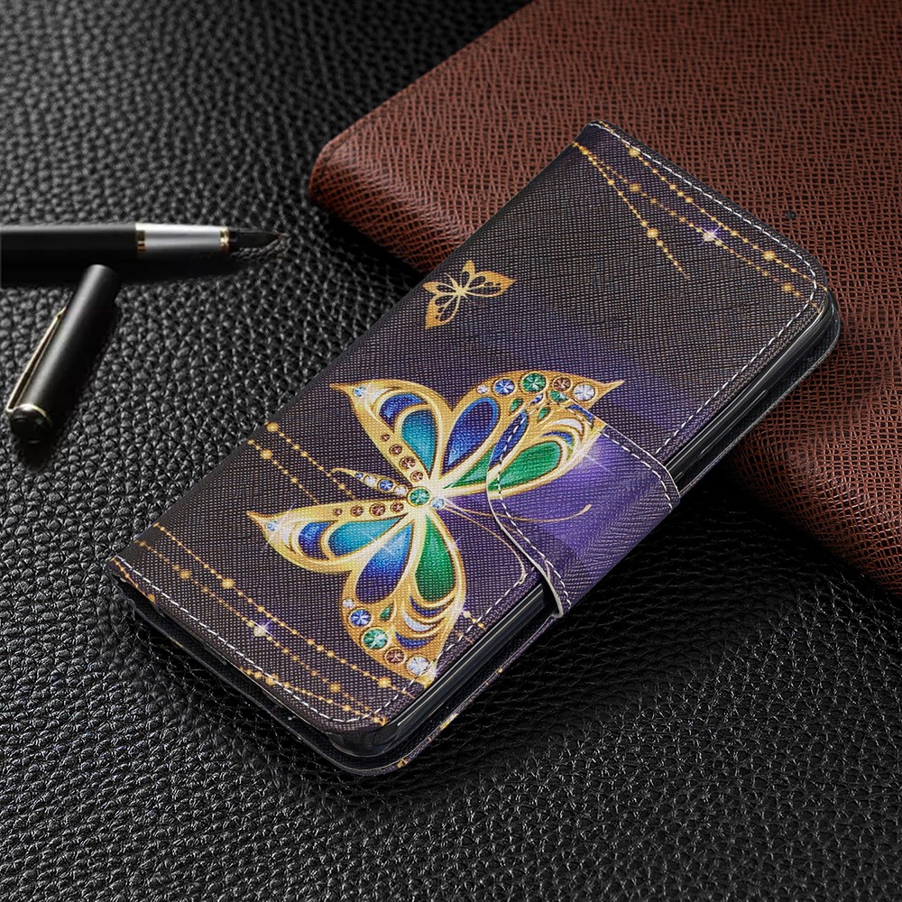 Estuche de Billetera de Cuero de Impresión de Patrones Para Xiaomi Redmi 7a - Mariposa Colorizada