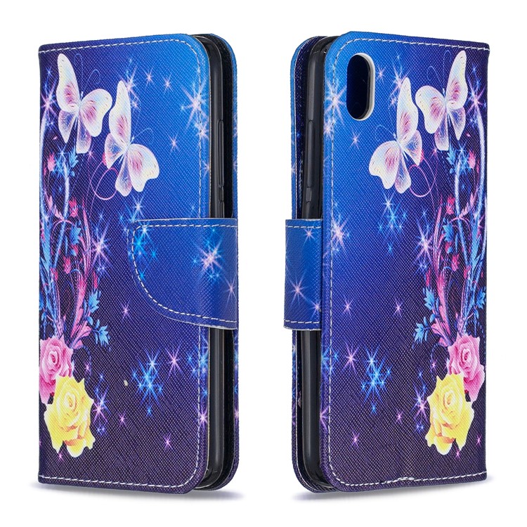 Pattern Printing Leather Wallet Case for Xiaomi Redmi 7A - Elegant Butterflies-4