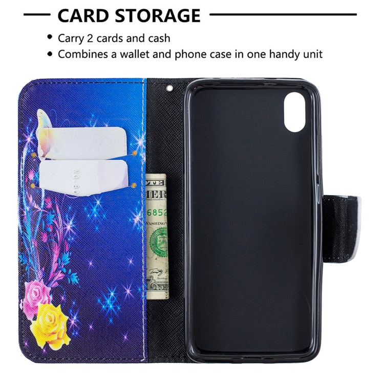 Pattern Printing Leather Wallet Case for Xiaomi Redmi 7A - Elegant Butterflies-6