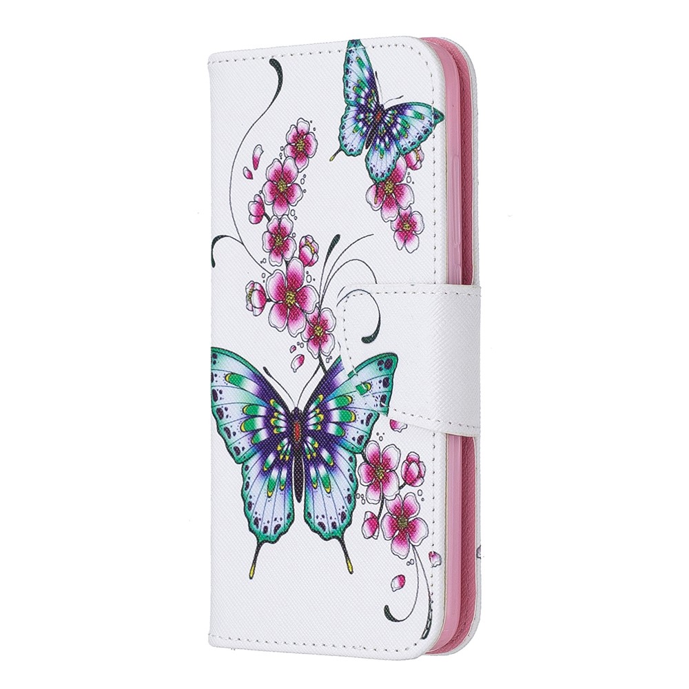 Pattern Printing Leather Wallet Case for Xiaomi Redmi 7A - Butterfly and Flower-2