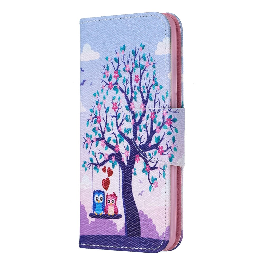 Pattern Printing Leather Wallet Case for Xiaomi Redmi 7A - Tree and Owls-2