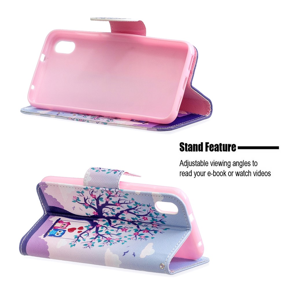Pattern Printing Leather Wallet Case for Xiaomi Redmi 7A - Tree and Owls-5