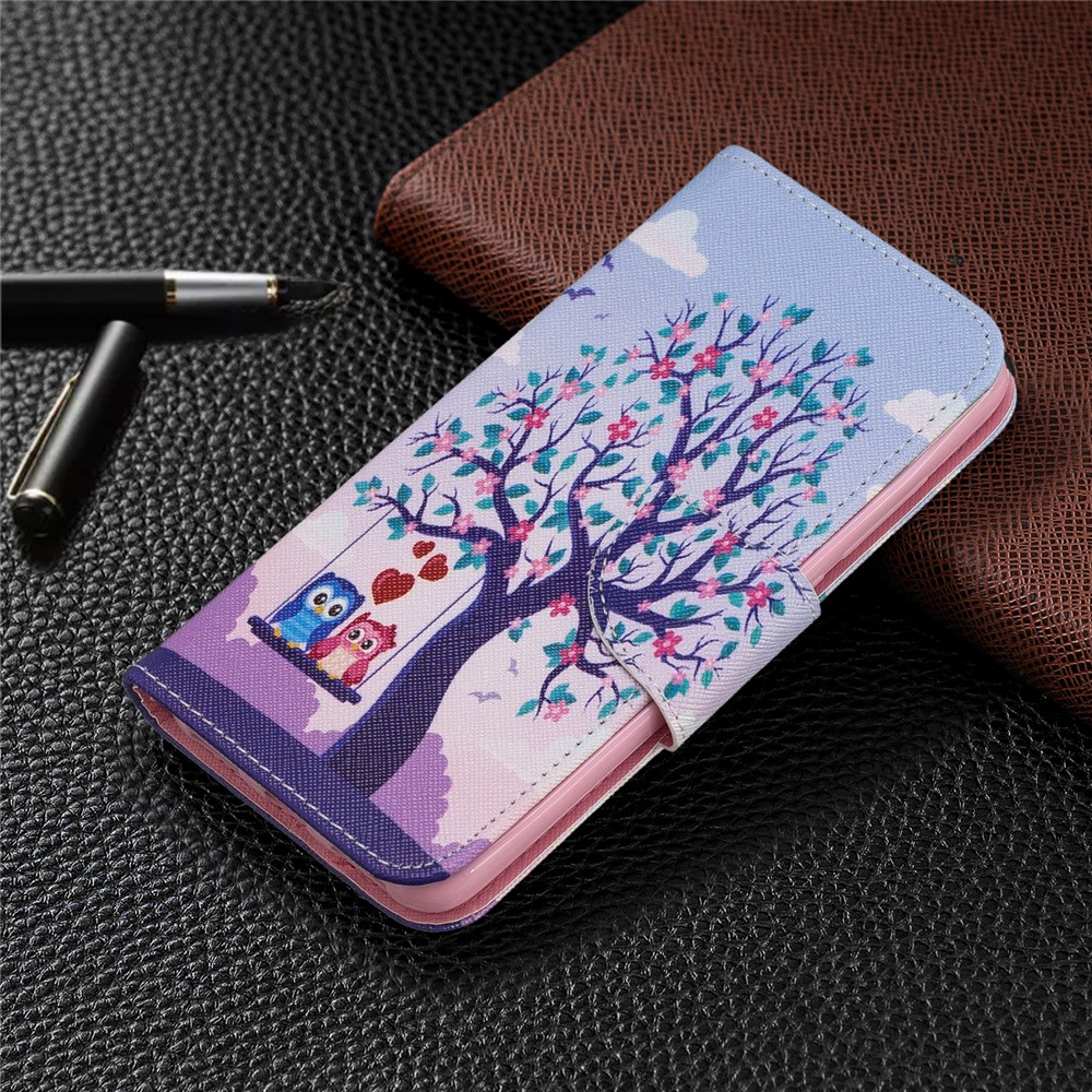 Pattern Printing Leather Wallet Case for Xiaomi Redmi 7A - Tree and Owls-7