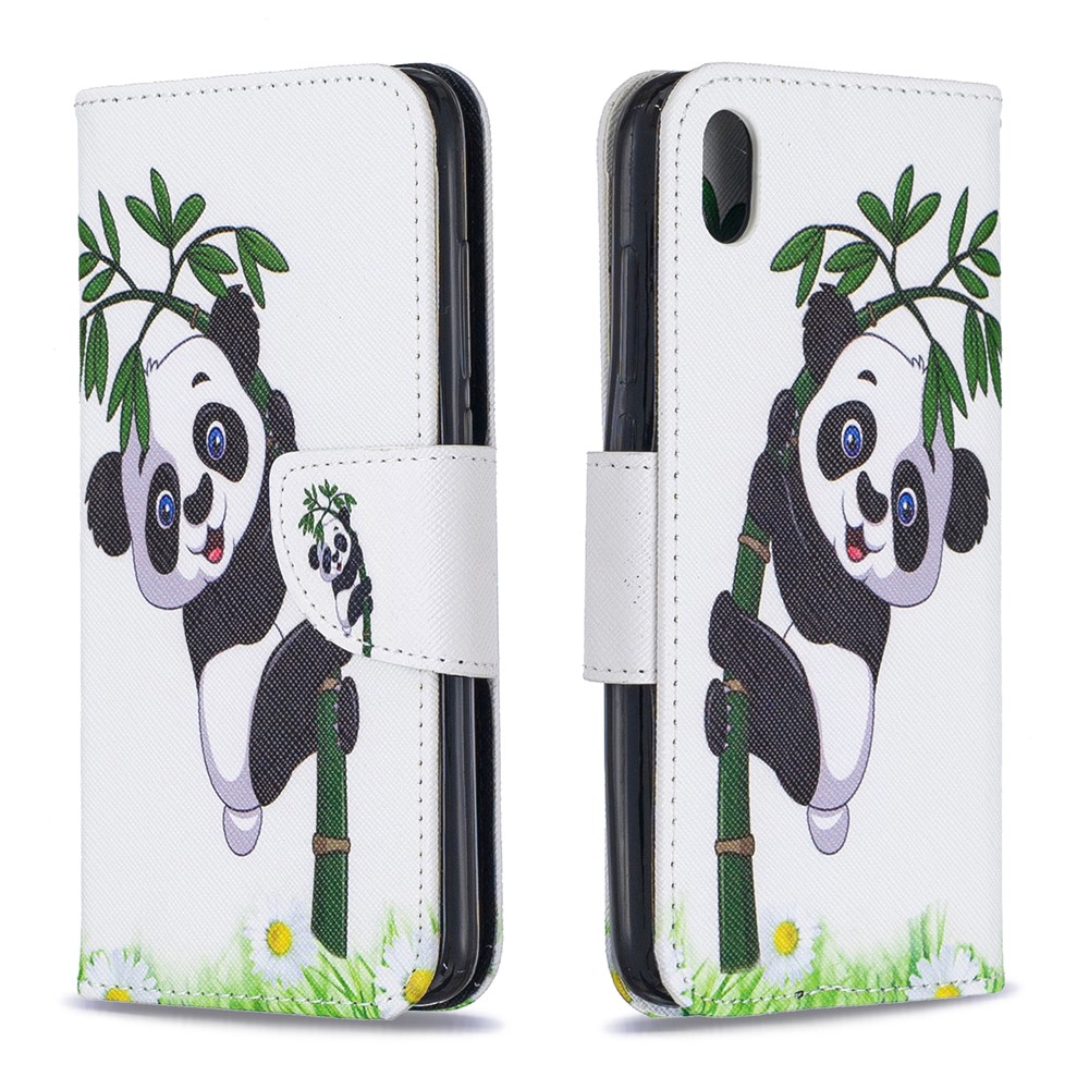 Pattern Printing Leather Wallet Case for Xiaomi Redmi 7A - Panda Pattern-4
