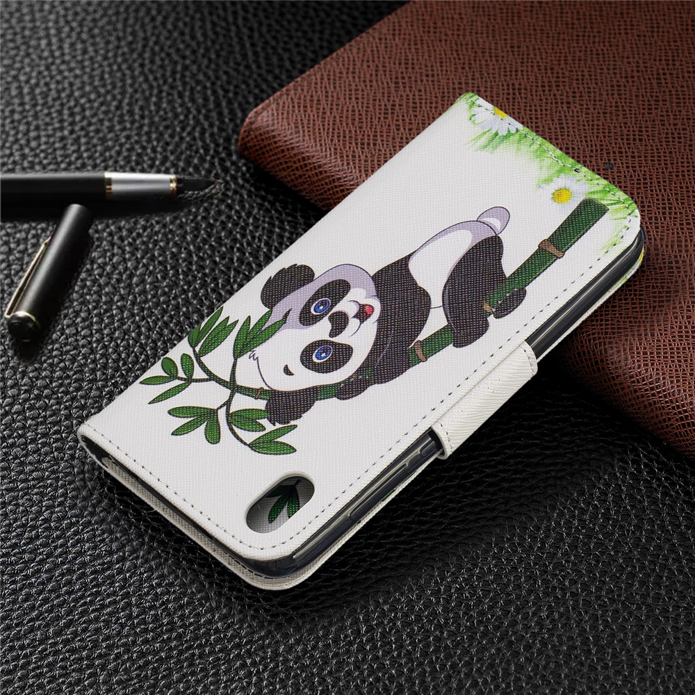 Pattern Printing Leather Wallet Case for Xiaomi Redmi 7A - Panda Pattern-8