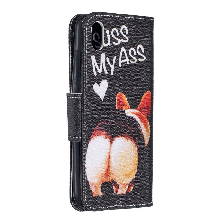 Pattern Printing Leather Wallet Case for Xiaomi Redmi 7A - Kiss My Ass-3