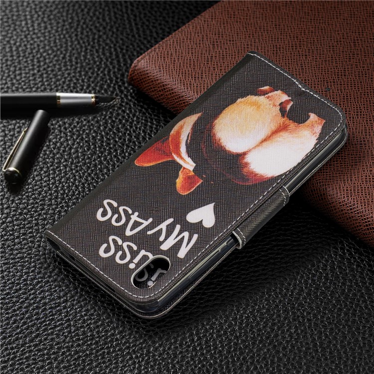 Pattern Printing Leather Wallet Case for Xiaomi Redmi 7A - Kiss My Ass-8