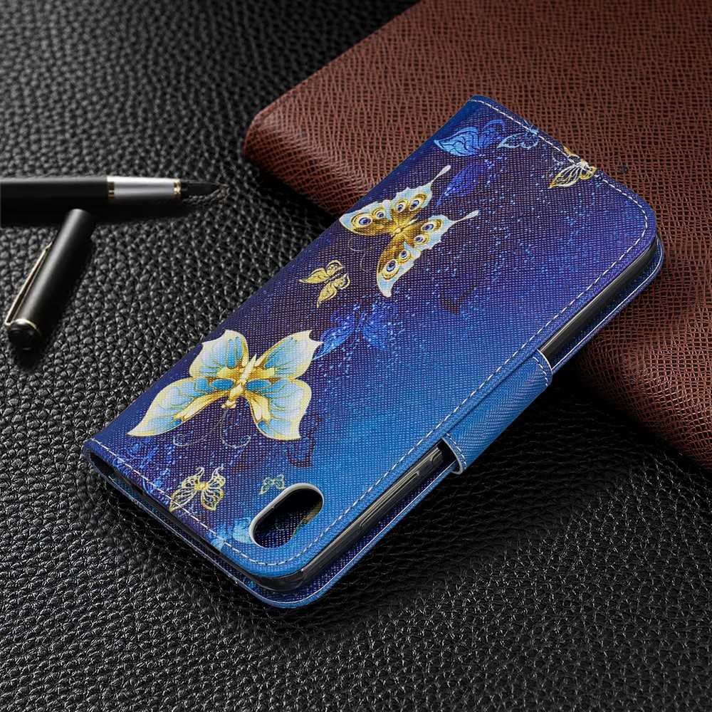 Pattern Printing Leather Wallet Case for Xiaomi Redmi 7A - Butterfly Pattern-8