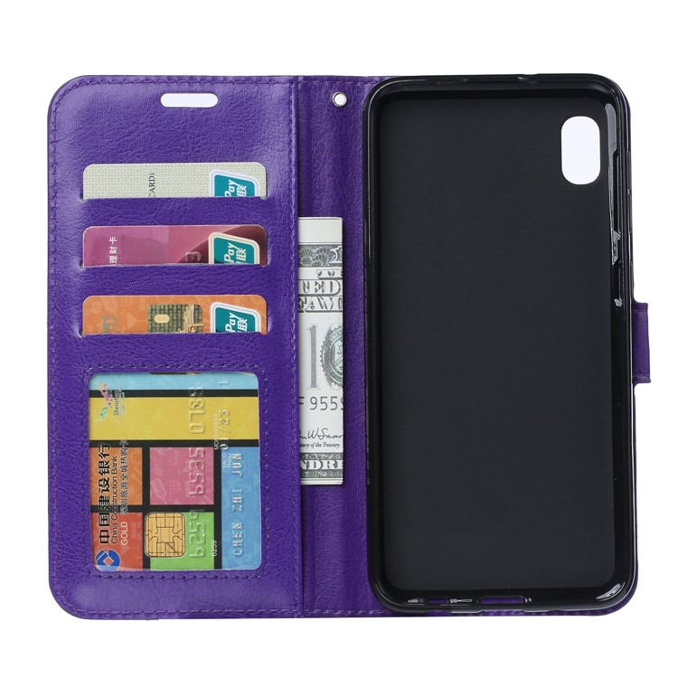 Crazy Horse Texture Wallet Leather Protection Case for Xiaomi Redmi 7A - Purple-4