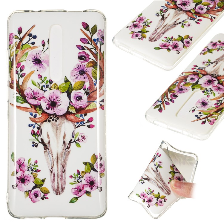Luminous IMD TPU Case Cover for Xiaomi Redmi K20 / Mi 9T / K20 Pro / Mi 9T Pro - Flowered Elk-1