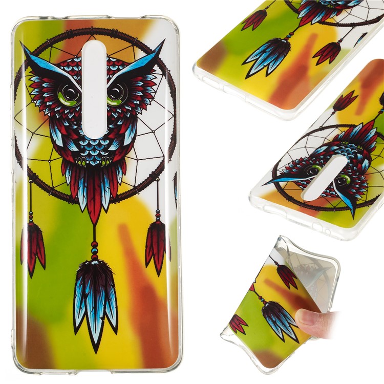 Luminous IMD TPU Case Cover for Xiaomi Redmi K20 / Mi 9T / K20 Pro / Mi 9T Pro - Owl and Dream Catcher-1