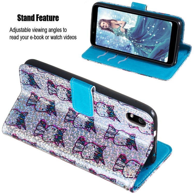 Printing Surface Glitter Sequins Leather Wallet Phone Cover for Xiaomi Redmi 7A - Unicrons-5