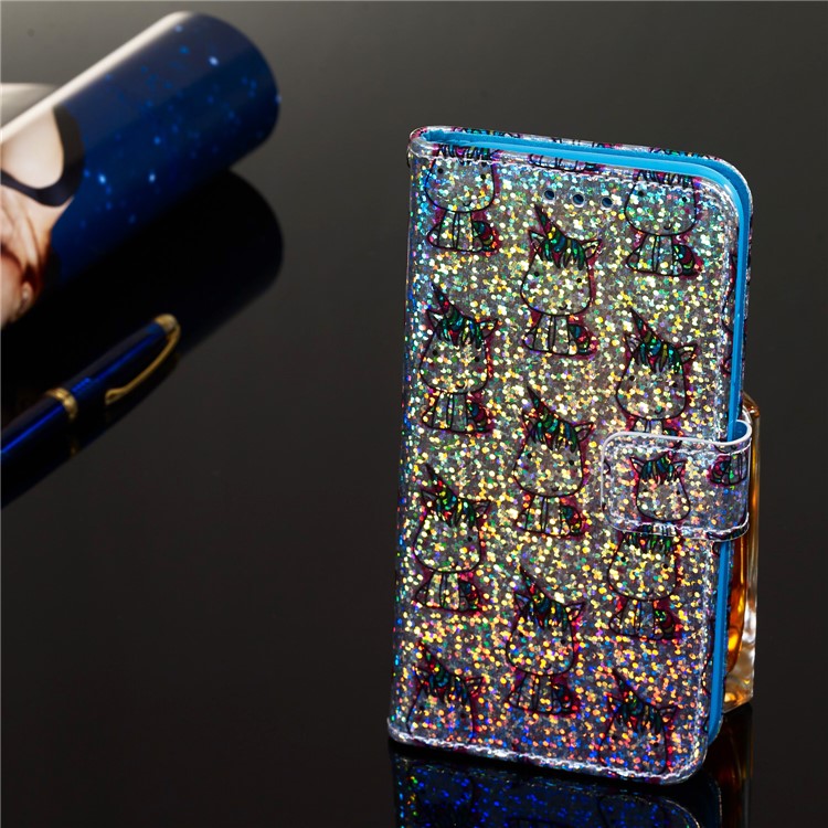 Printing Surface Glitter Sequins Leather Wallet Phone Cover for Xiaomi Redmi 7A - Unicrons-8