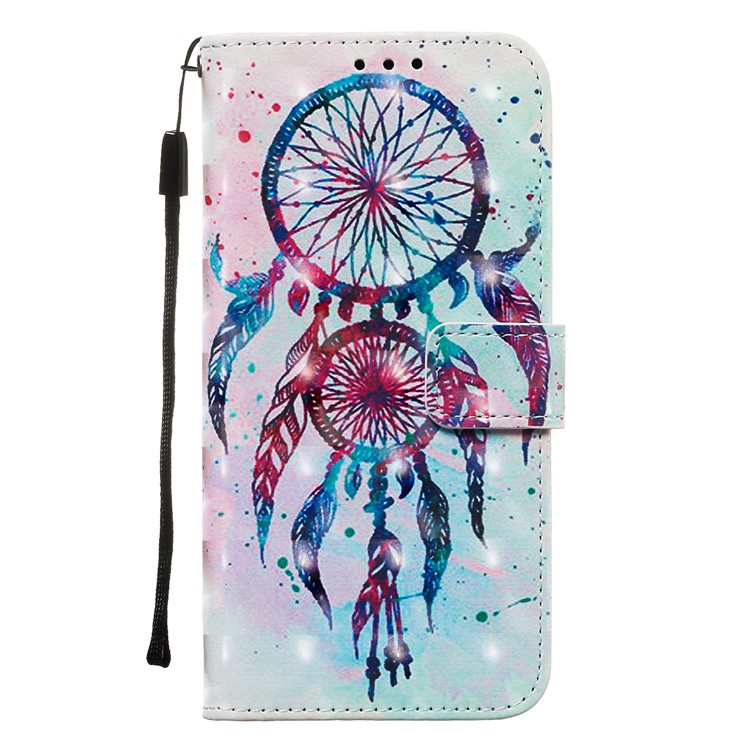 3D Printing Style Leather Phone Shell with Wallet Slot for Xiaomi Redmi 7A - Colorized Dream Catcher-3