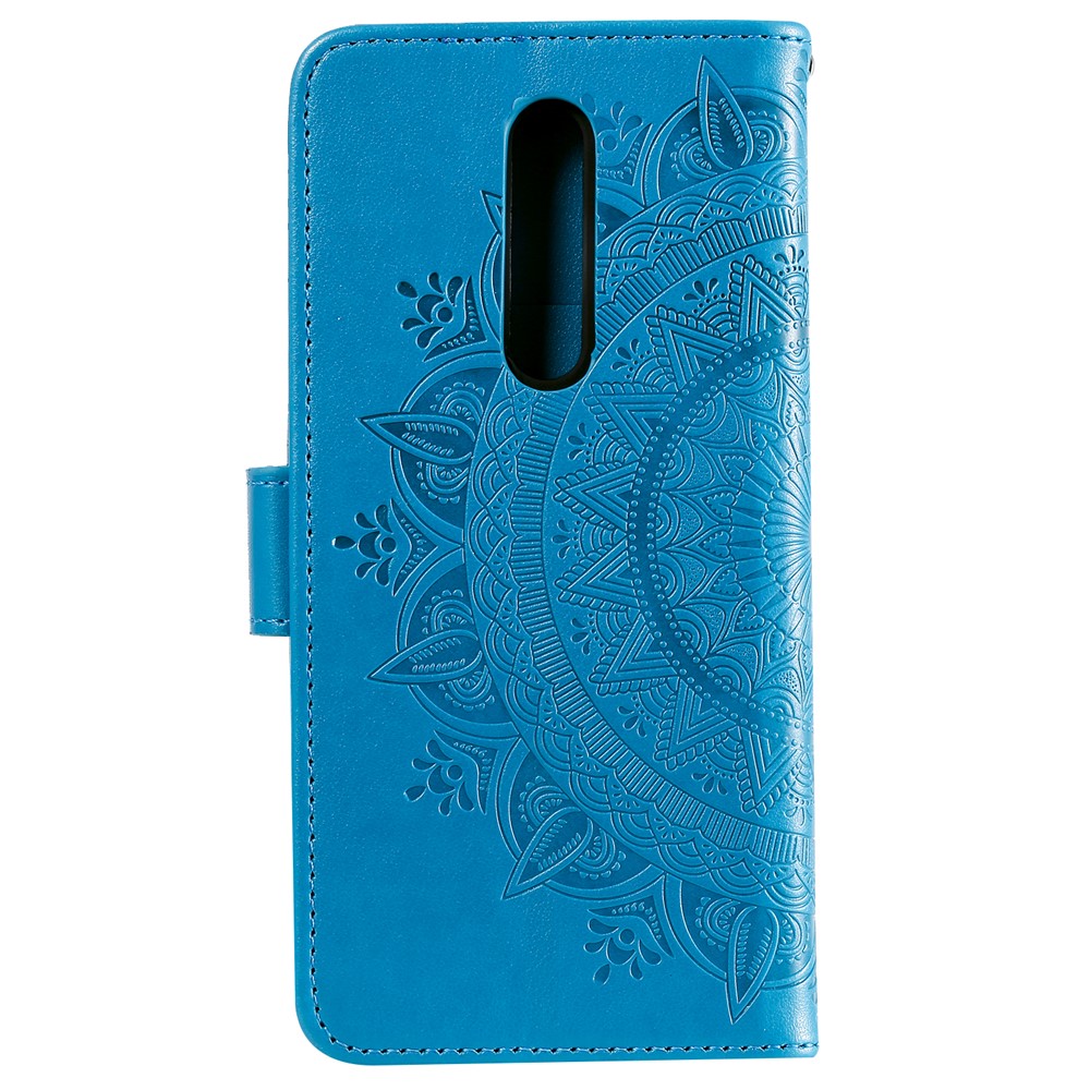 Imprint Flower Leather Wallet Case for Xiaomi Redmi K20 / Mi 9T / Redmi K20 Pro / Mi 9T Pro - Blue-3