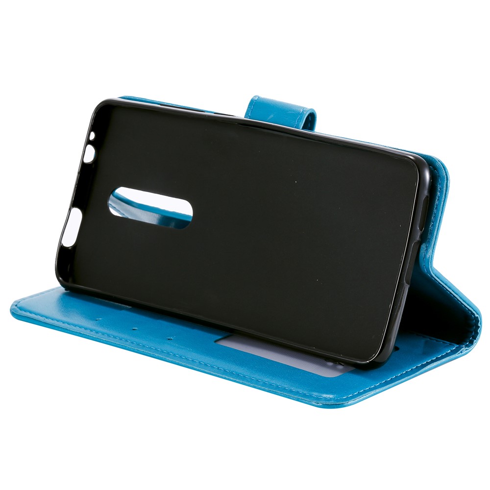 Imprint Flower Leather Wallet Case for Xiaomi Redmi K20 / Mi 9T / Redmi K20 Pro / Mi 9T Pro - Blue-6