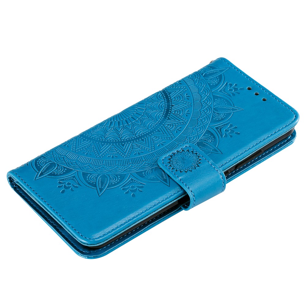 Imprint Flower Leather Wallet Case for Xiaomi Redmi K20 / Mi 9T / Redmi K20 Pro / Mi 9T Pro - Blue-7