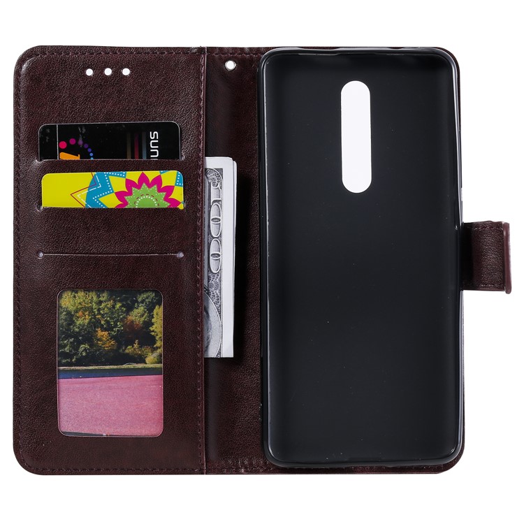 Imprint Flower Leather Wallet Case for Xiaomi Redmi K20 / Mi 9T / Redmi K20 Pro / Mi 9T Pro - Brown-4