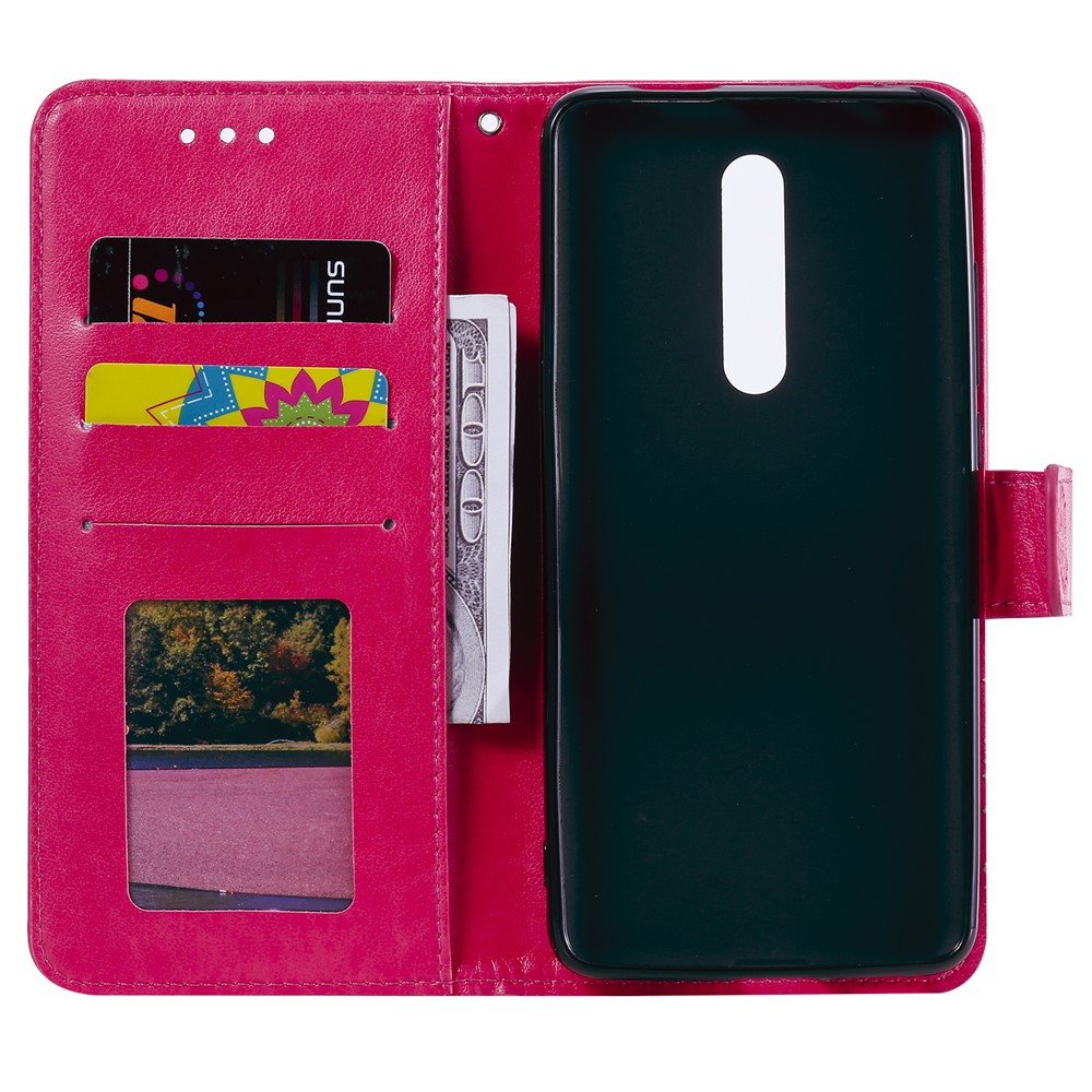 Imprint Flower Leather Wallet Case for Xiaomi Redmi K20 / Mi 9T / Redmi K20 Pro / Mi 9T Pro - Rose-4