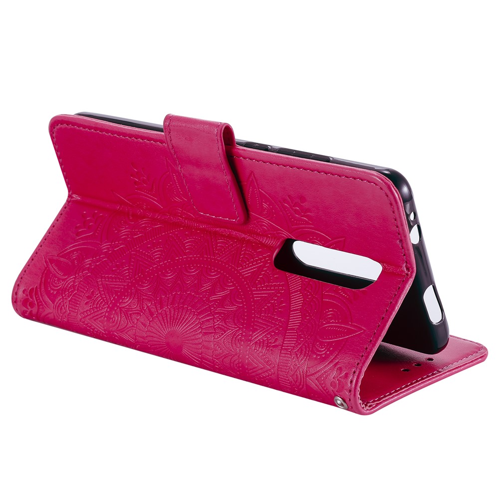Imprint Flower Leather Wallet Case for Xiaomi Redmi K20 / Mi 9T / Redmi K20 Pro / Mi 9T Pro - Rose-5