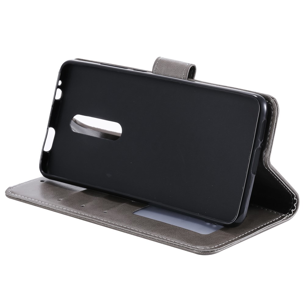 Imprint Flower Leather Wallet Case for Xiaomi Redmi K20 / Mi 9T / Redmi K20 Pro / Mi 9T Pro - Grey-6