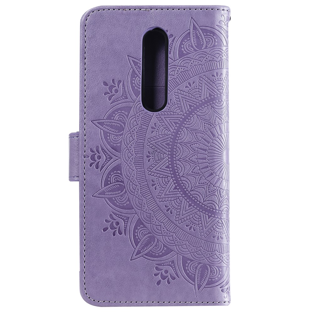 Imprint Flower Leather Wallet Case for Xiaomi Redmi K20 / Mi 9T / Redmi K20 Pro / Mi 9T Pro - Purple-3