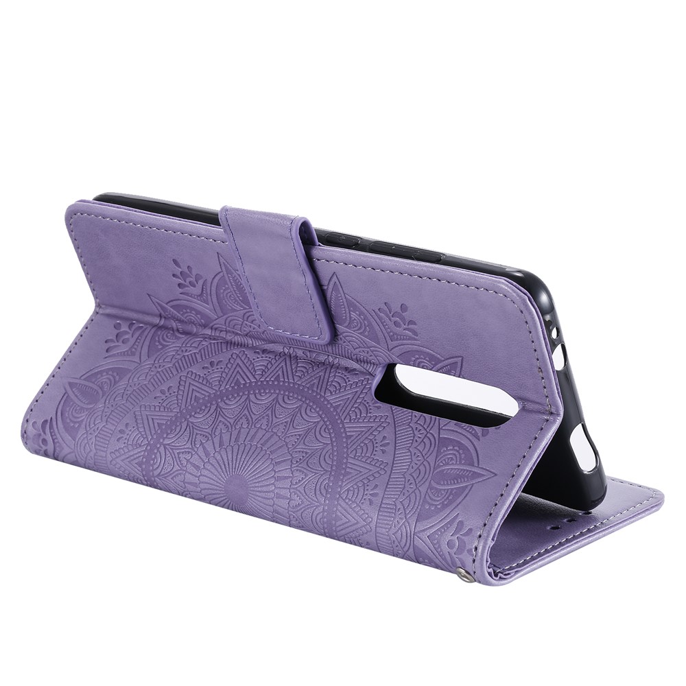 Imprint Flower Leather Wallet Case for Xiaomi Redmi K20 / Mi 9T / Redmi K20 Pro / Mi 9T Pro - Purple-5