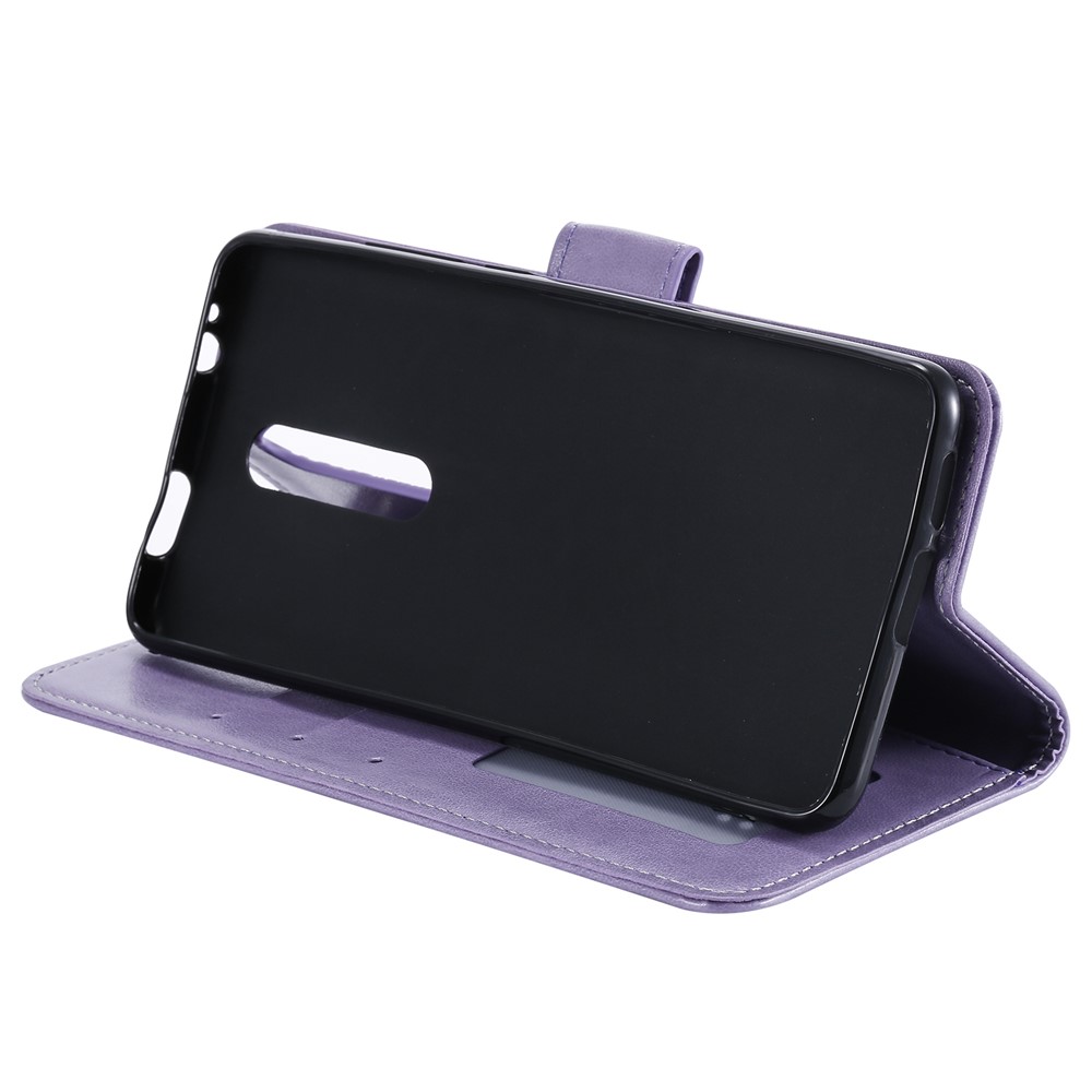 Imprint Flower Leather Wallet Case for Xiaomi Redmi K20 / Mi 9T / Redmi K20 Pro / Mi 9T Pro - Purple-6