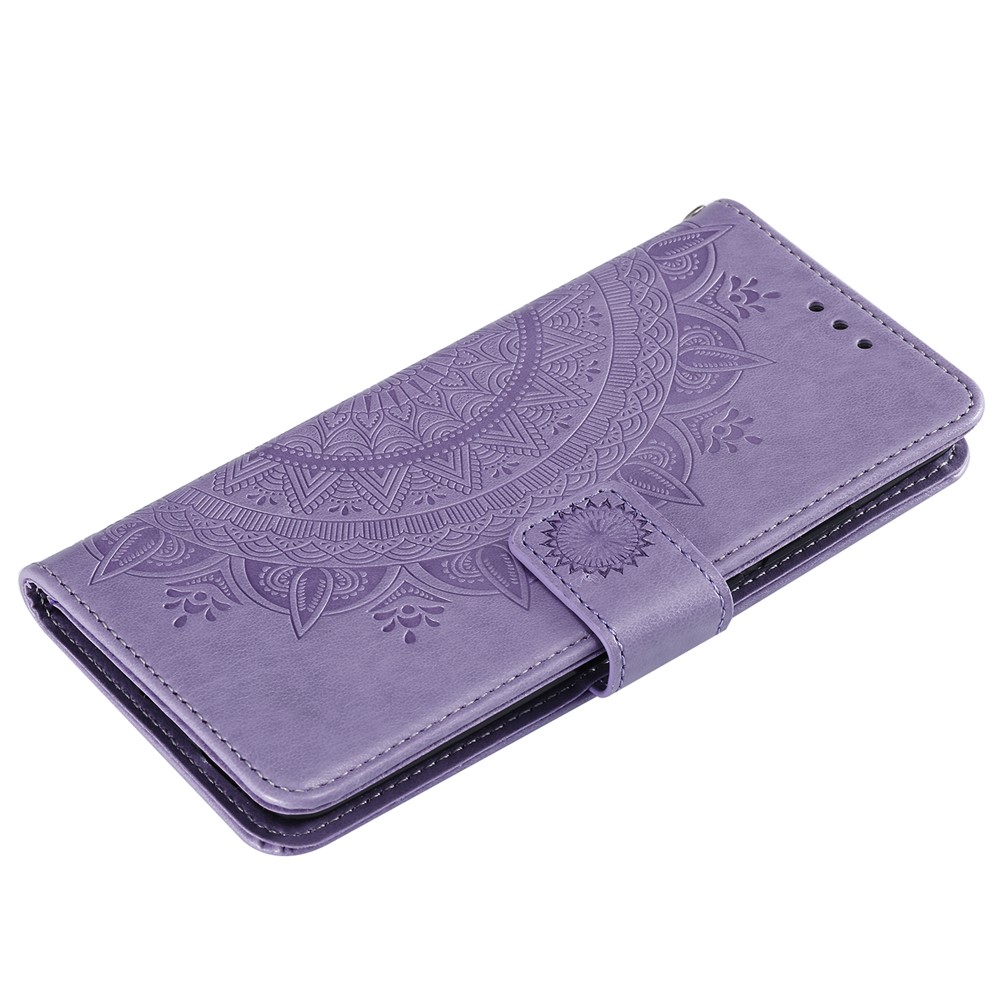 Imprint Flower Leather Wallet Case for Xiaomi Redmi K20 / Mi 9T / Redmi K20 Pro / Mi 9T Pro - Purple-7