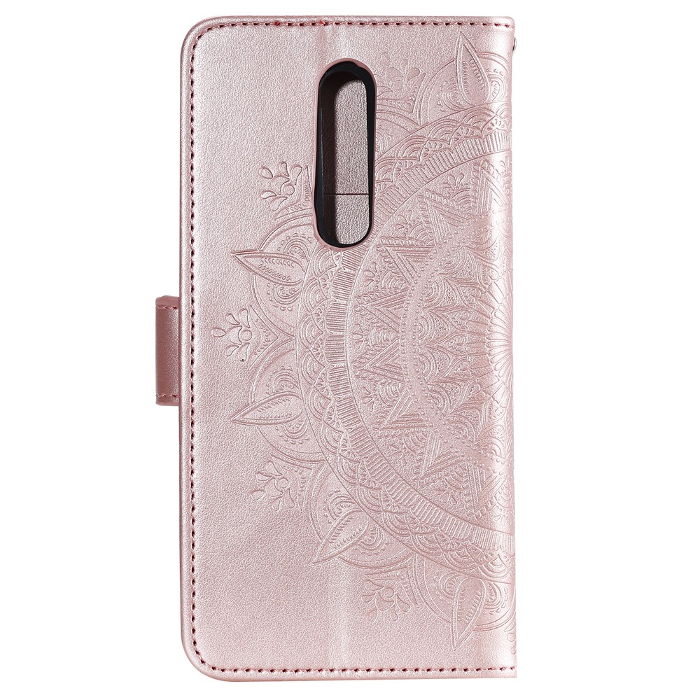 Imprint Flower Leather Wallet Case for Xiaomi Redmi K20 / Mi 9T / Redmi K20 Pro / Mi 9T Pro - Rose Gold-3